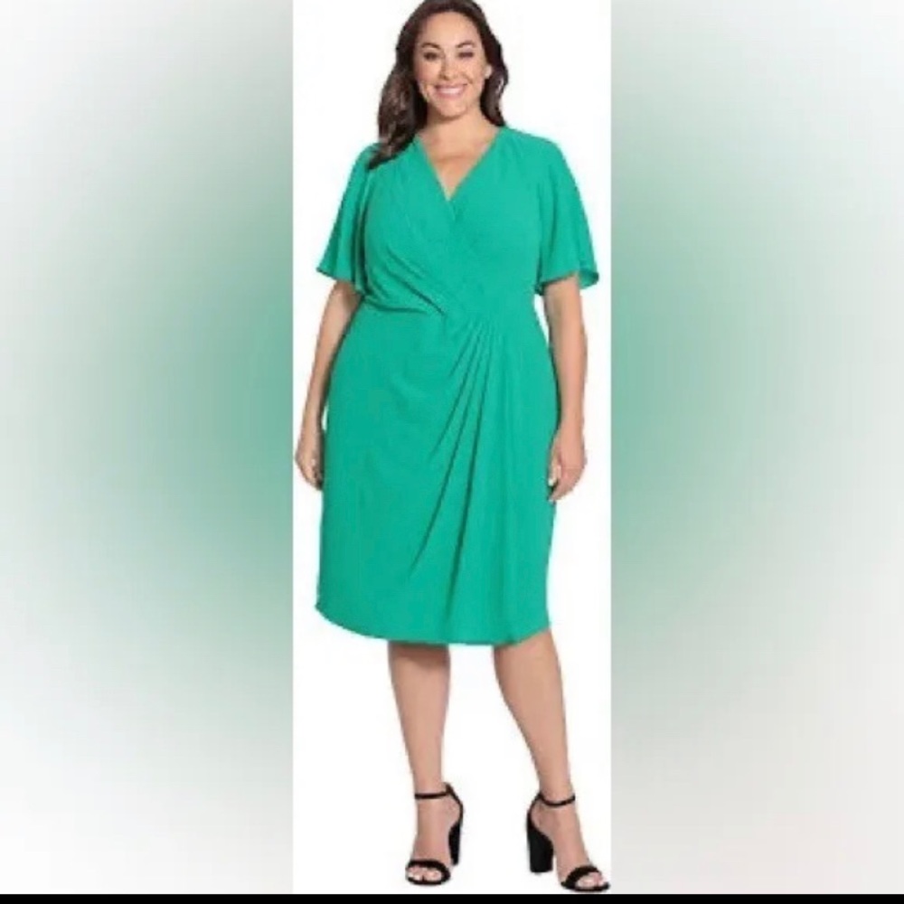 Green wrap dress